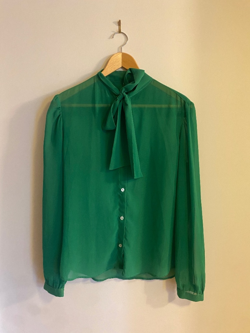 American Apparel Chiffon Blouse with Ties